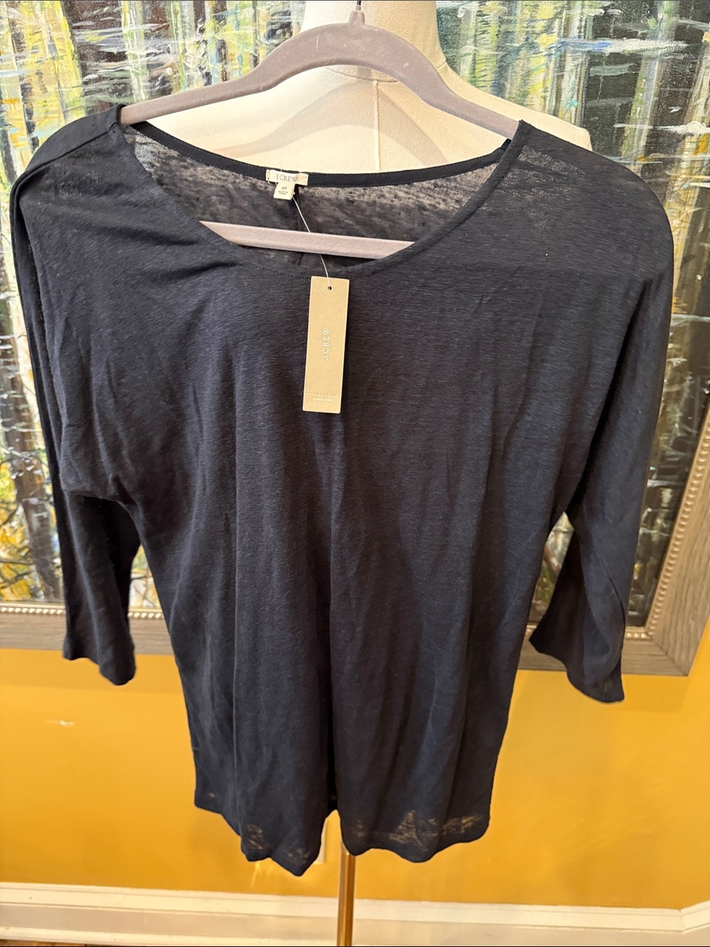 J. Crew Black Long Sleeve Scoop Neck Tee